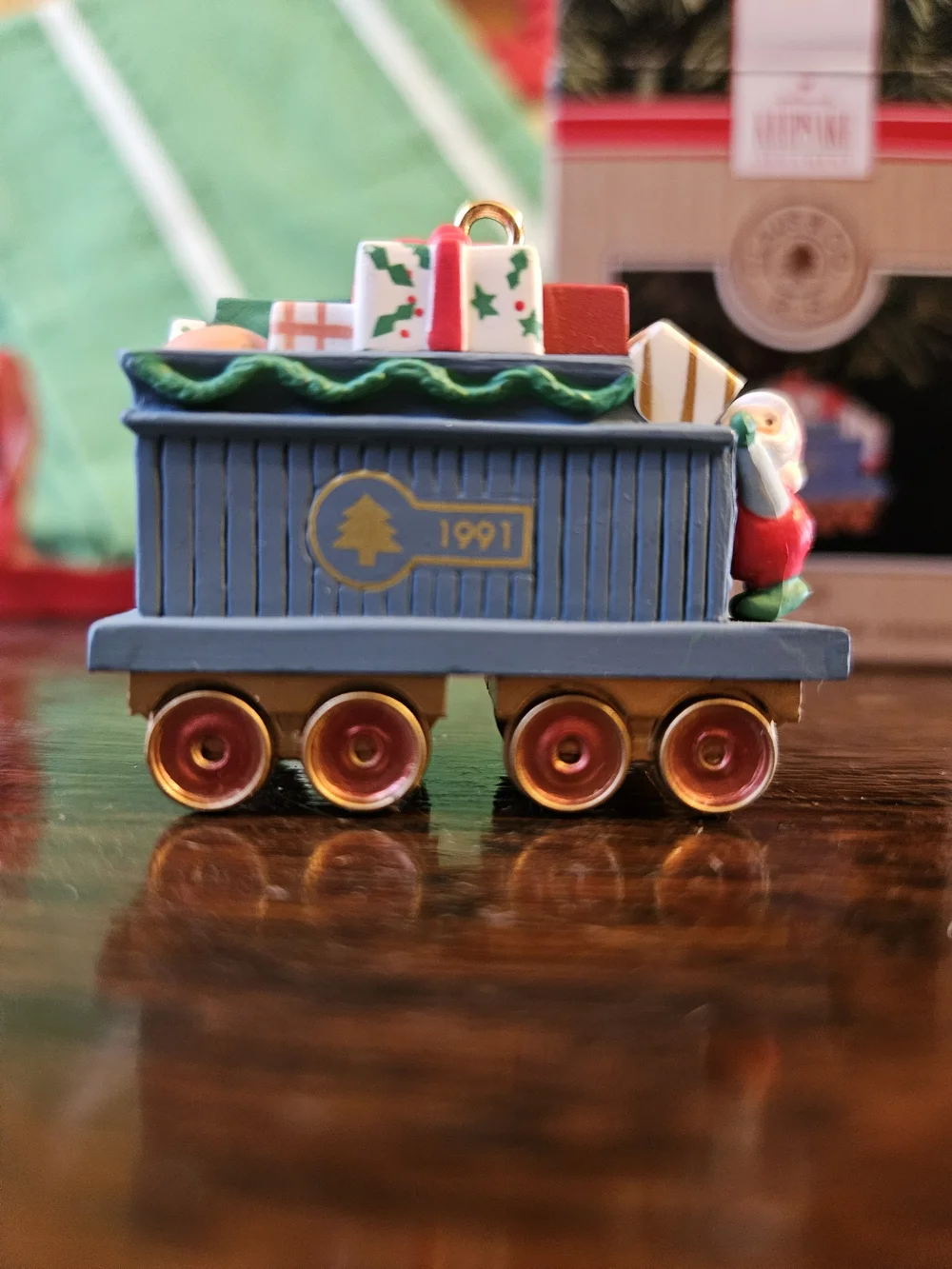 Hallmark Keepsake Blue Gift Car Ornament with Colorful Presents